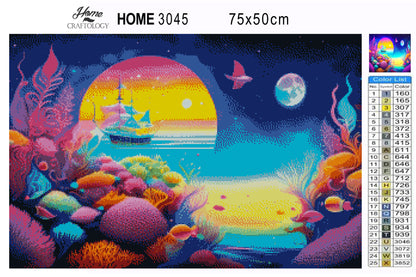 Under and Over the Sea - Premium Diamond Painting Kit