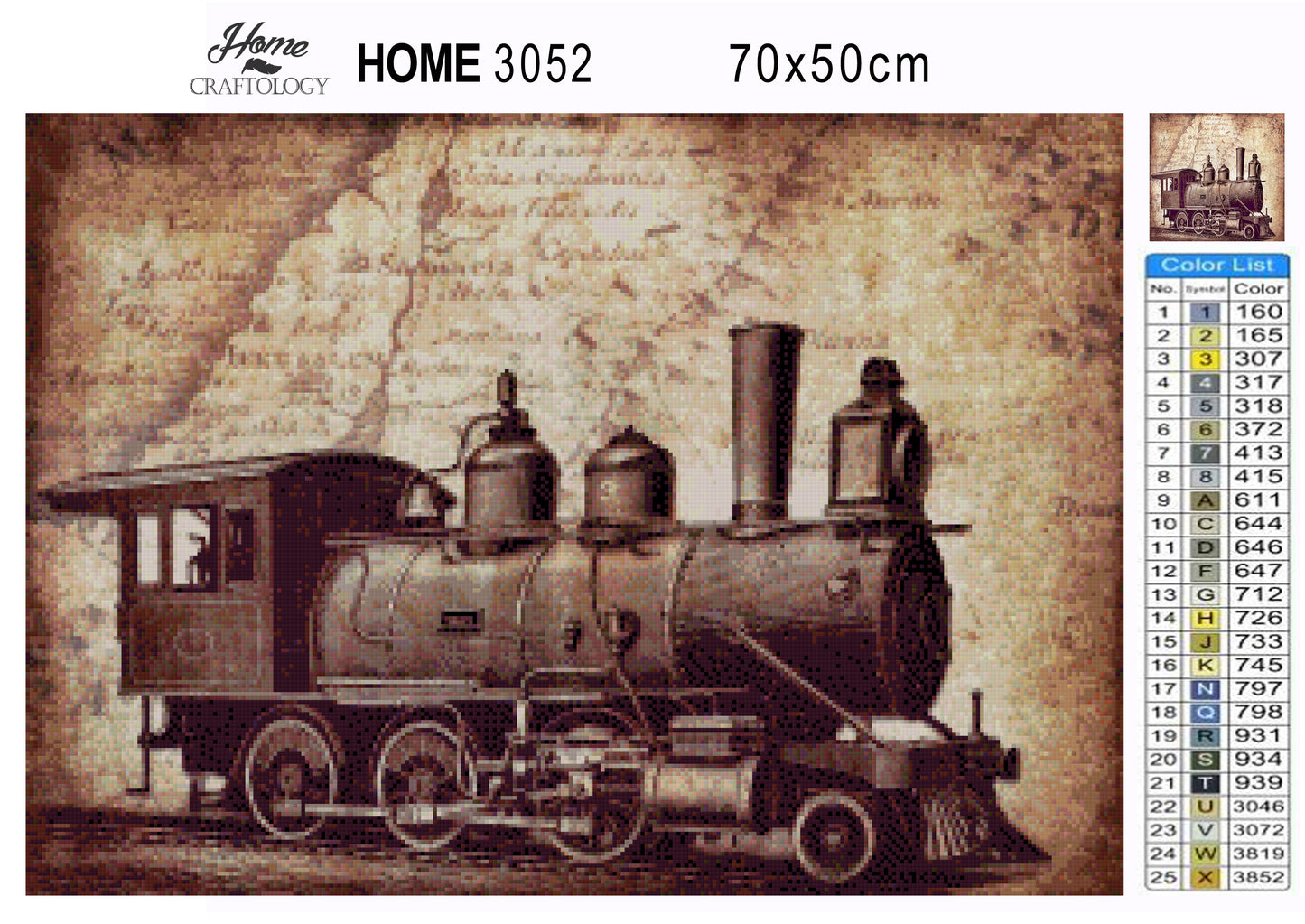 Vintage Train - Premium Diamond Painting Kit