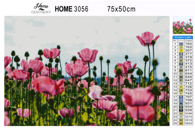 Field of Pink Poppies - Premium Diamond Painting Kit