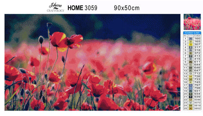 Field of Red Poppies - Premium Diamond Painting Kit