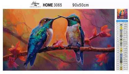 Kissing Hummingbirds - Premium Diamond Painting Kit