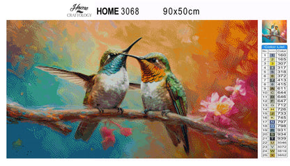 Two Hummingbirds - Premium Diamond Painting Kit