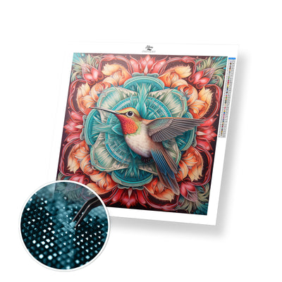 Hummingbird Mandala - Premium Diamond Painting Kit