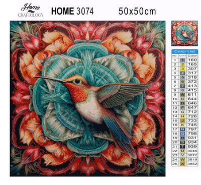 Hummingbird Mandala - Premium Diamond Painting Kit