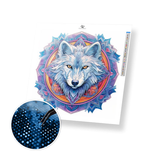 Ice Wolf Mandala - Exclusive Premium Diamond Painting Kit