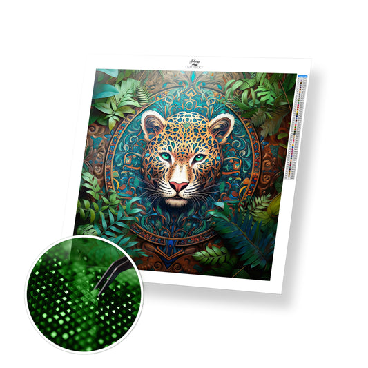 Jaguar Forest Mandala - Exclusive Premium Diamond Painting Kit