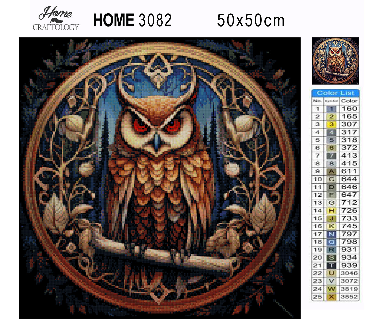 Night Owl Mandala - Exclusive Premium Diamond Painting Kit