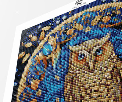 Owl Leaves Mandala - Premium Diamond Painting Kit
