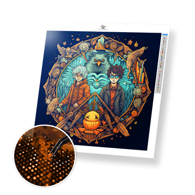Owl and Wizards - Premium Diamond Painting Kit