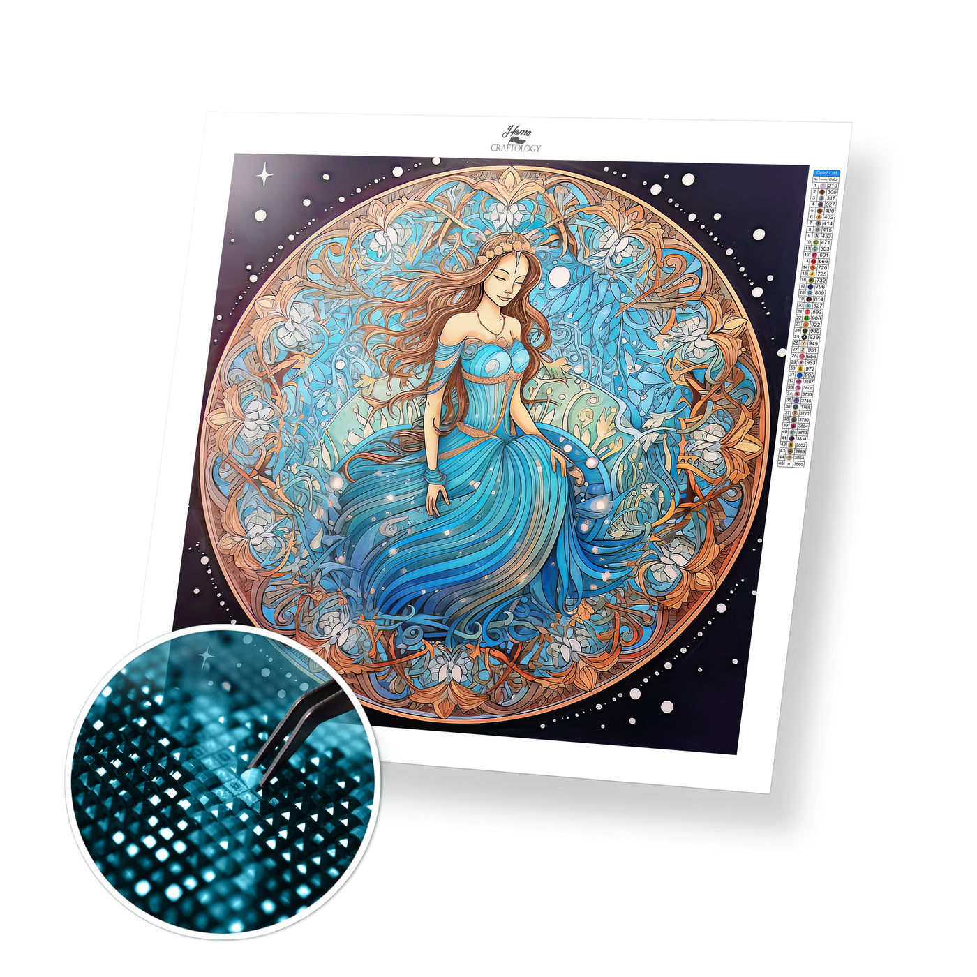 Princess in Blue Gown - Premium Diamond Painting Kit