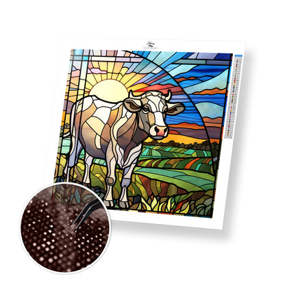 Stained Glass Cow - Exclusive Premium Diamond Painting Kit