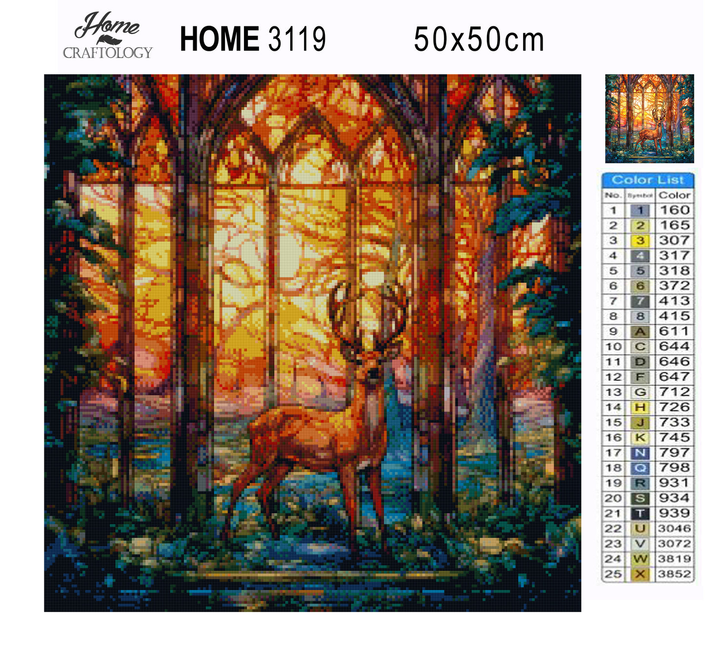 Stained Glass Deer - Exclusive Premium Diamond Painting Kit