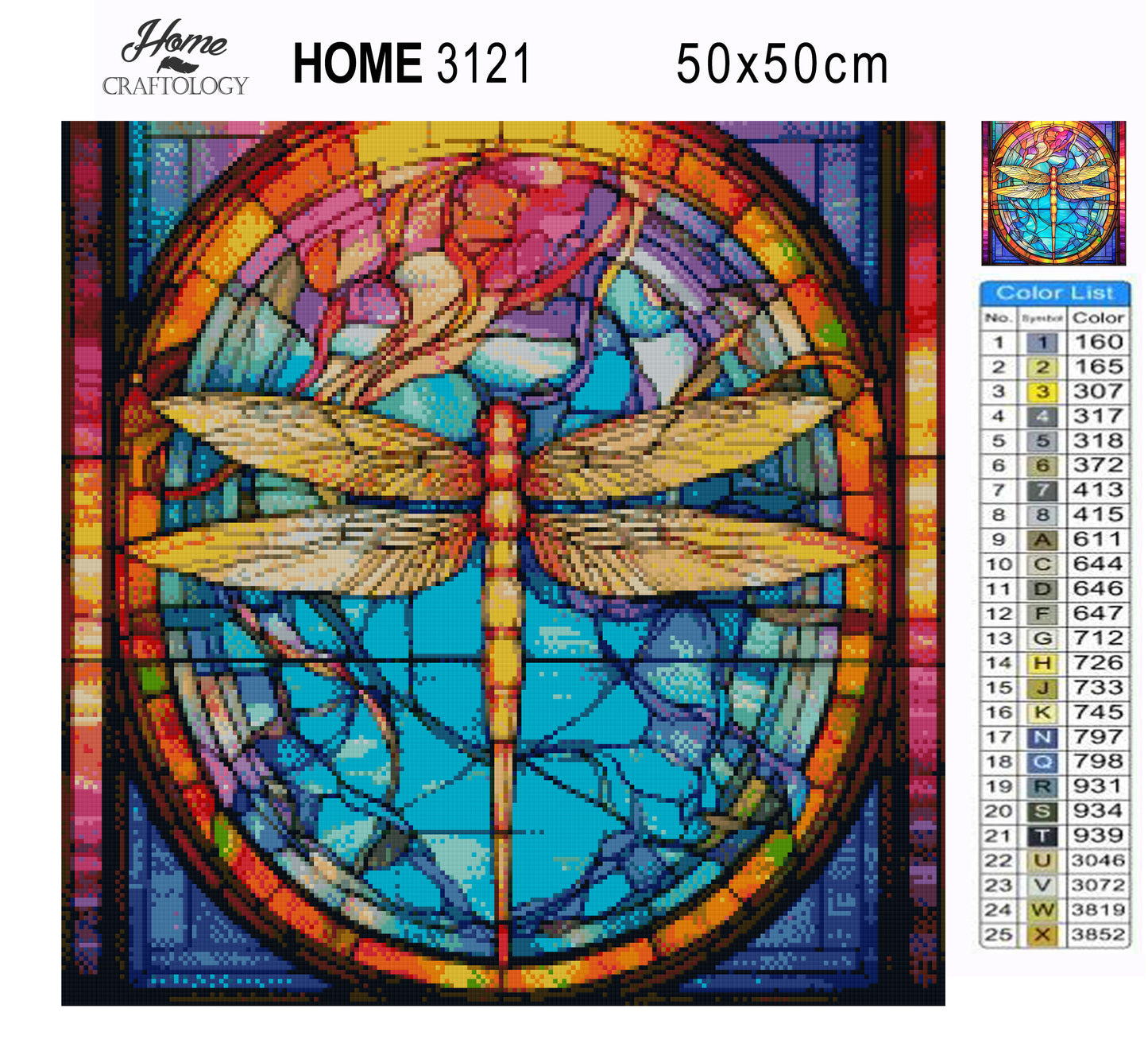 Stained Glass Dragonfly - Exclusive Premium Diamond Painting Kit