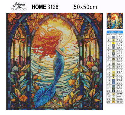 Stained Glass Mermaid - Exclusive Premium Diamond Painting Kit