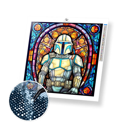 Stained Glass Bounty Hunter- Exclusive Premium Diamond Painting Kit