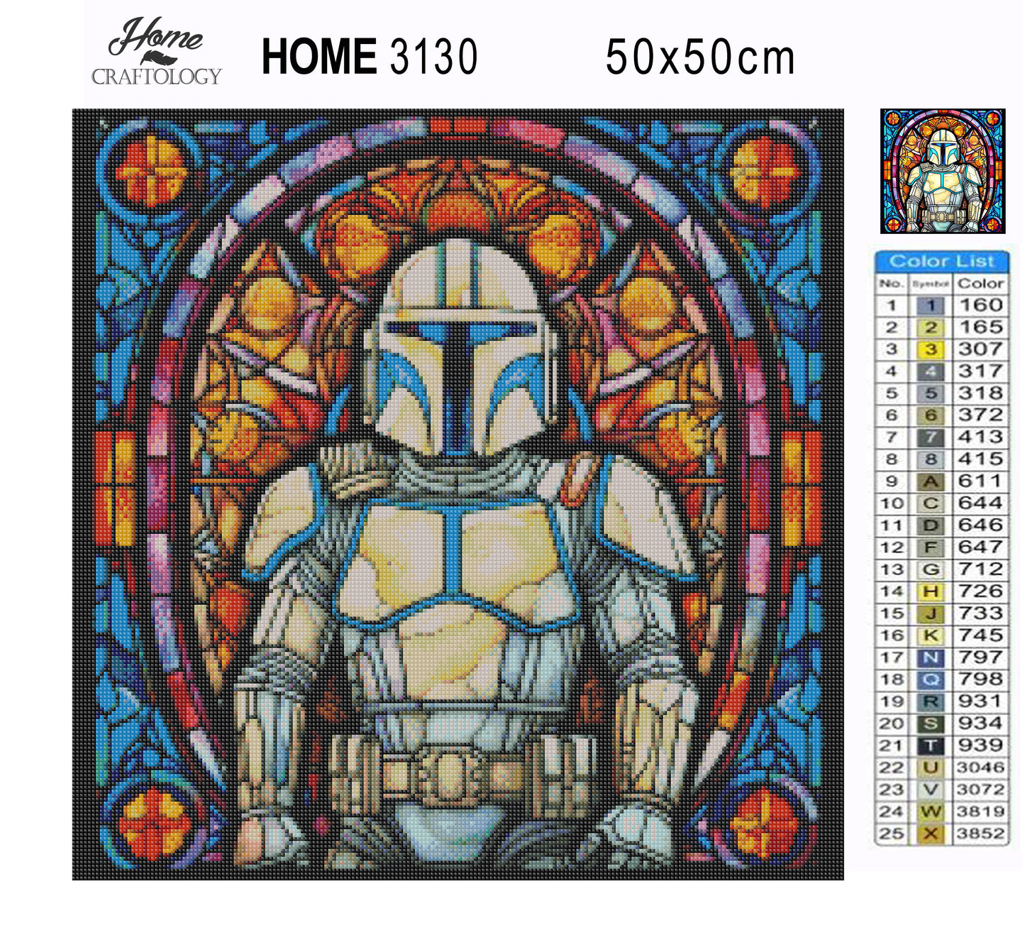 Stained Glass Bounty Hunter- Exclusive Premium Diamond Painting Kit