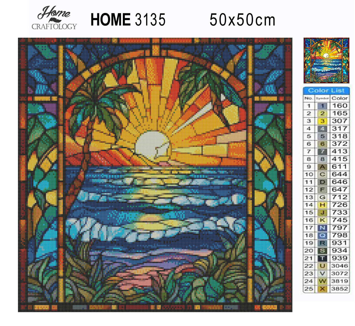 Stained Glass Beach - Exclusive Premium Diamond Painting Kit