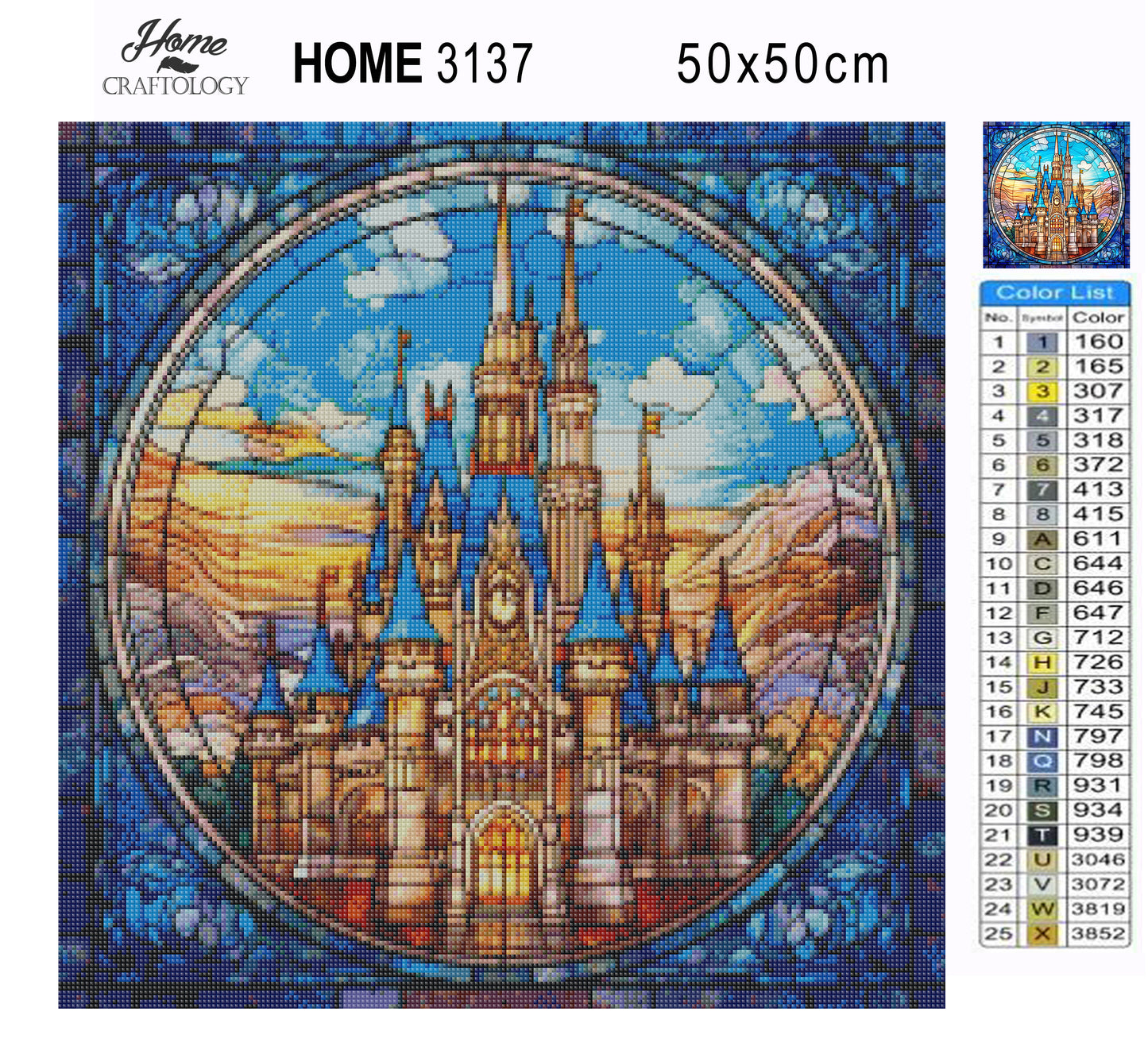 Stained Glass Castle - Exclusive Premium Diamond Painting Kit