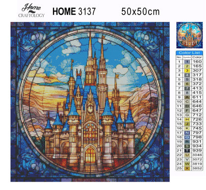 Stained Glass Castle - Exclusive Premium Diamond Painting Kit