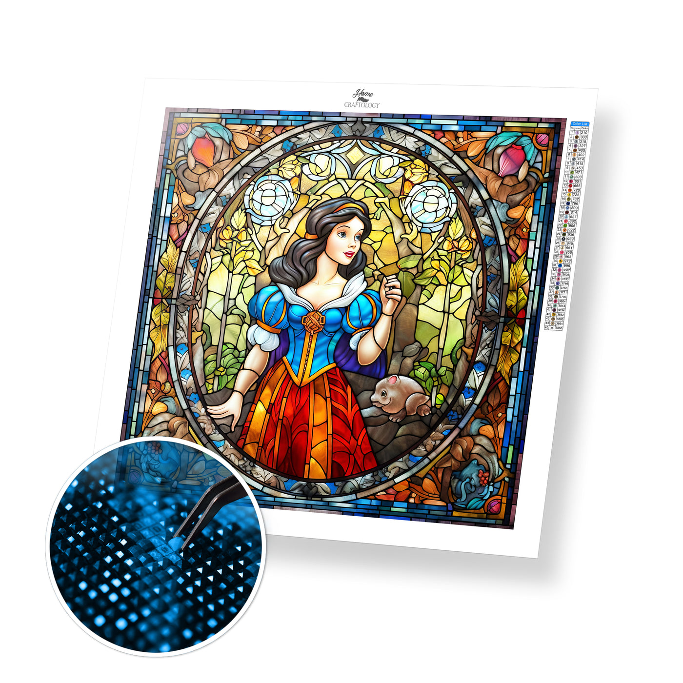 Stained Glass Girl in the Forest - Premium Diamond Painting Kit
