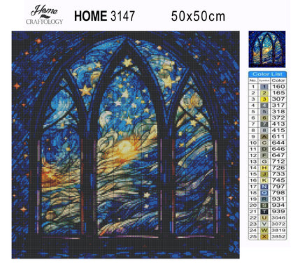 Stained Glass Night Sky - Exclusive Premium Diamond Painting Kit