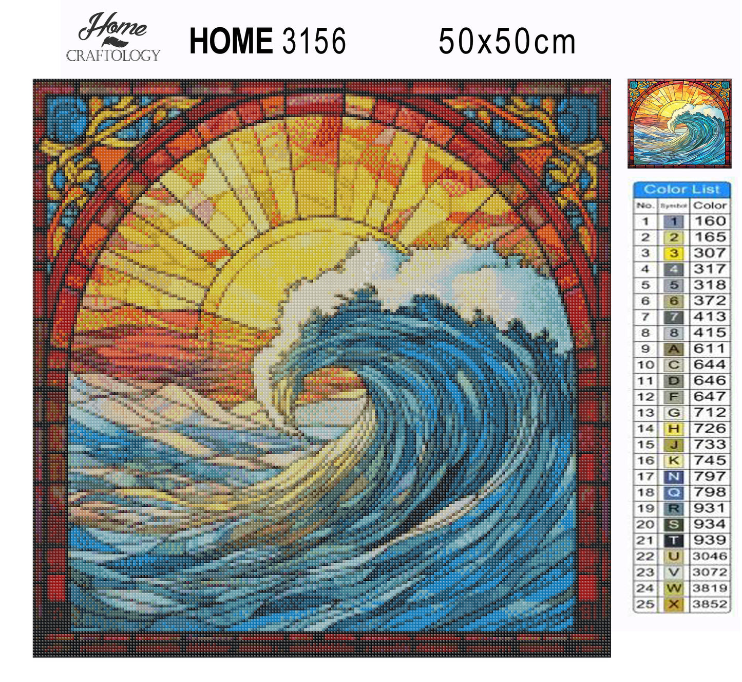 Stained Glass Waves - Exclusive Premium Diamond Painting Kit