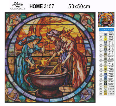 Stained Glass Witches - Premium Diamond Painting Kit
