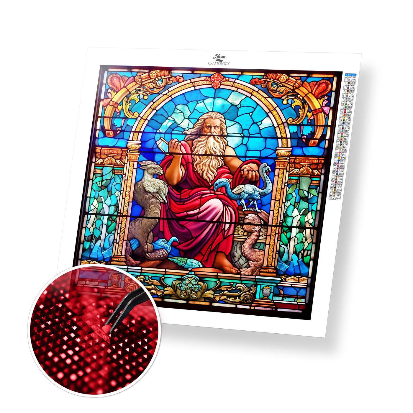 Stained Glass Zeus - Premium Diamond Painting Kit