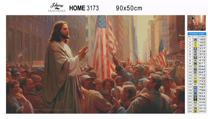 Jesus in USA - Exclusive Premium Diamond Painting Kit