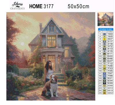 Perfect Home and Dog - Premium Diamond Painting Kit