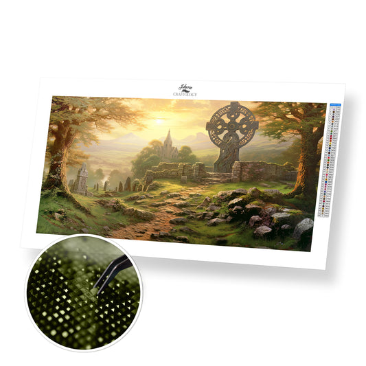 Celtic Cross Statue - Exclusive Premium Diamond Painting Kit