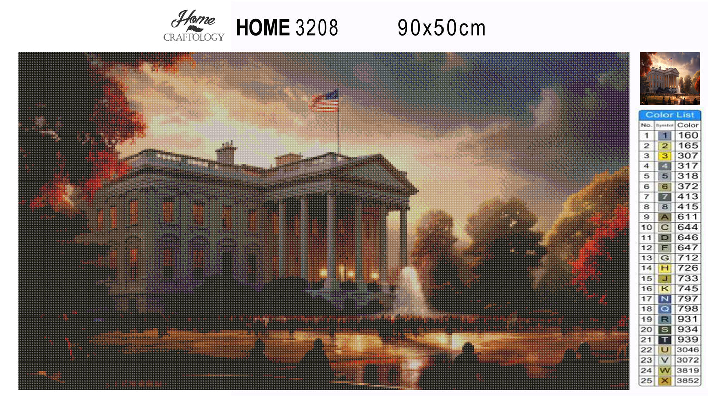 New! White House US Flag - Premium Diamond Painting Kit