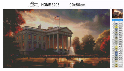 White House US Flag - Premium Diamond Painting Kit