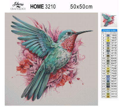 New! Green Hummingbird - Premium Diamond Painting Kit