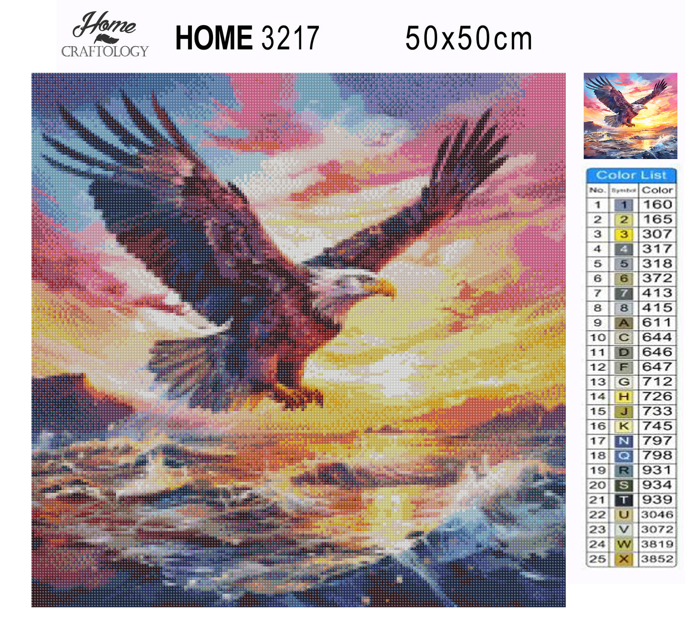 Eagle During Sunset - Premium Diamond Painting Kit