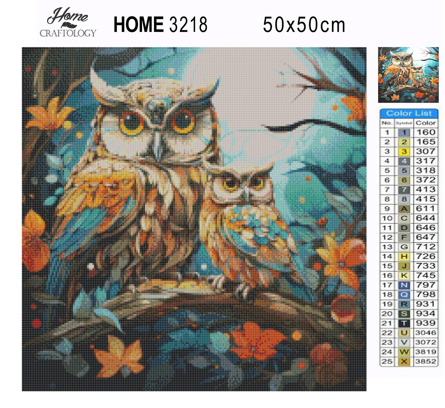 Owl Family - Exclusive Premium Diamond Painting Kit