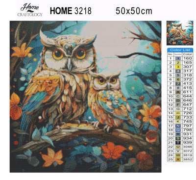 New! Owl Family - Premium Diamond Painting Kit