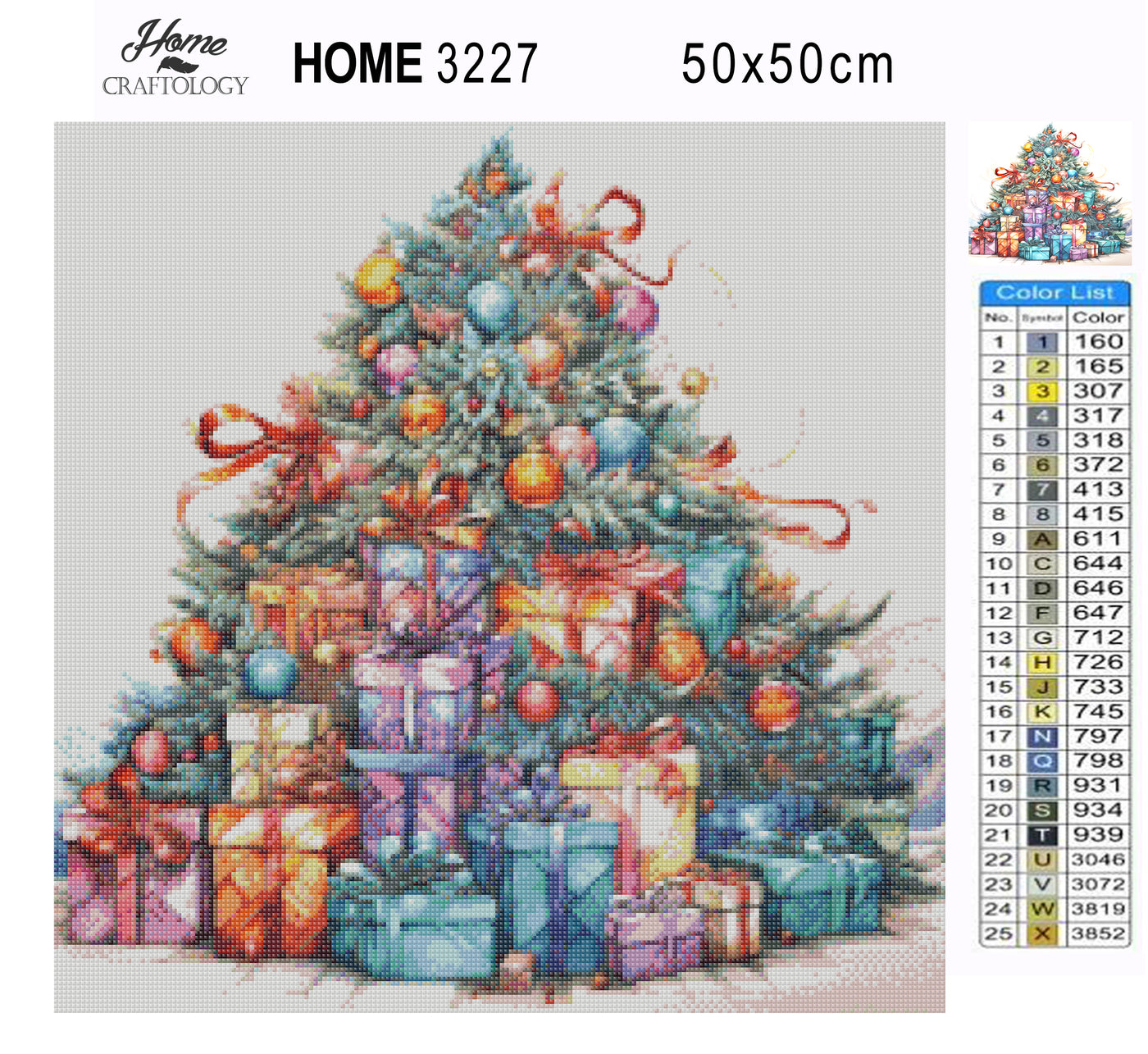 Christmas Tree with Lots of Gifts - Premium Diamond Painting Kit