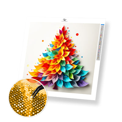 Colorful Flower Petal Tree - Premium Diamond Painting Kit
