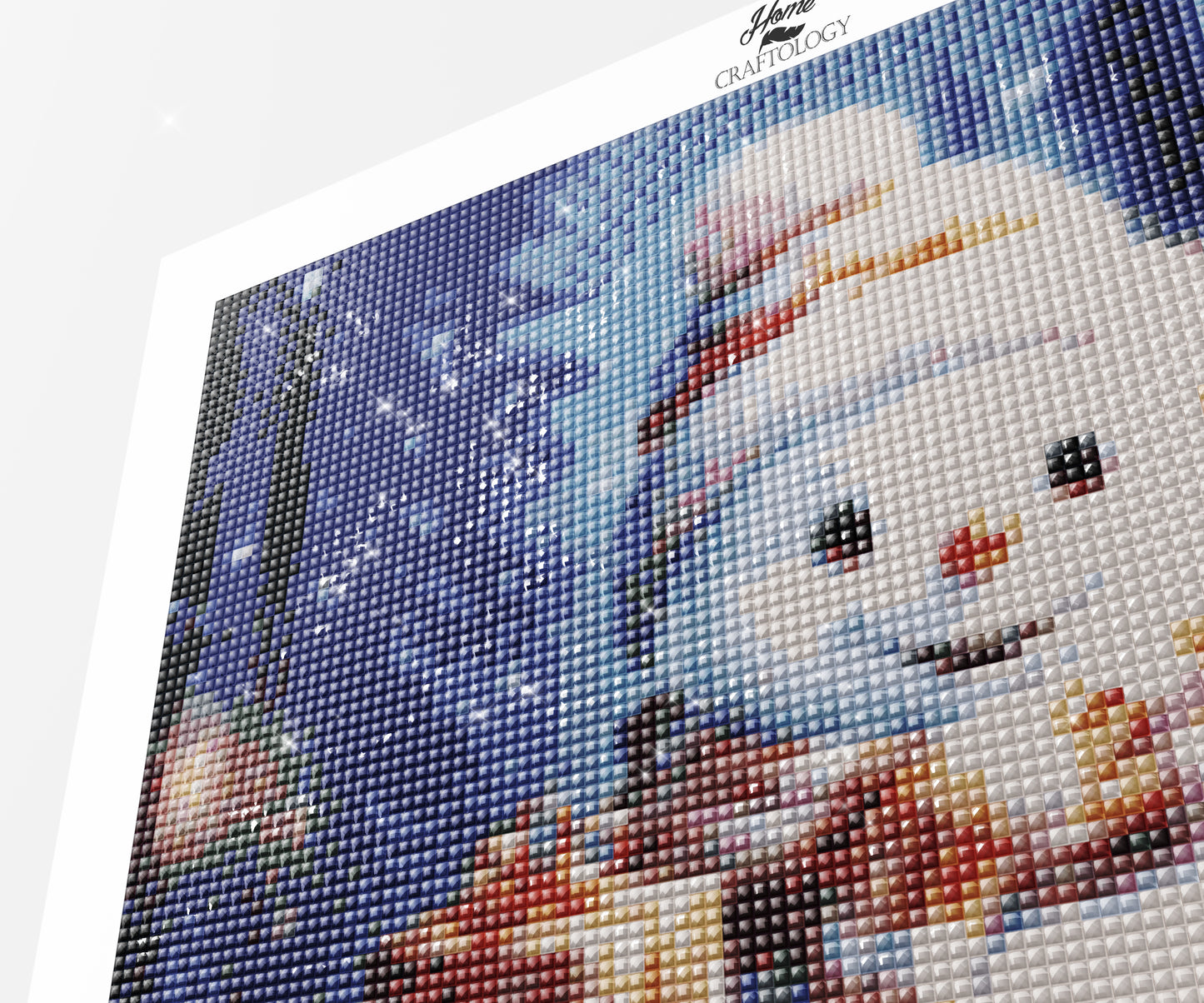 Happy Snowman at Night - Exclusive Premium Diamond Painting Kit