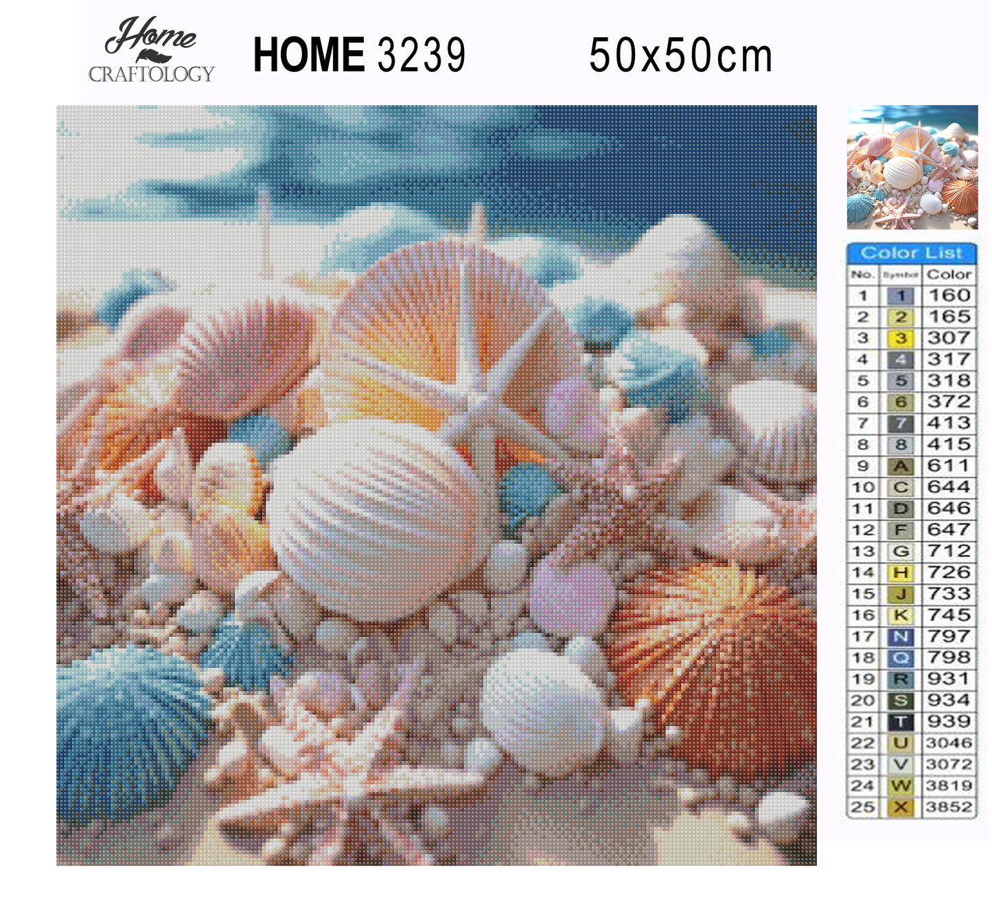 Colorful Shells - Exclusive Premium Diamond Painting Kit