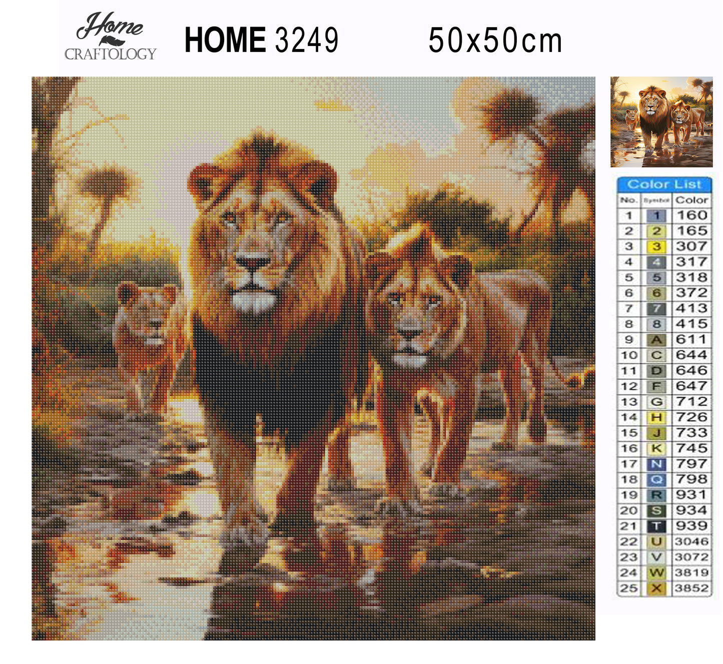 Lions in the Safari - Exclusive Premium Diamond Painting Kit