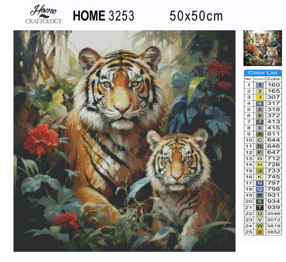 Tigers in the Forest - Exclusive Premium Diamond Painting Kit