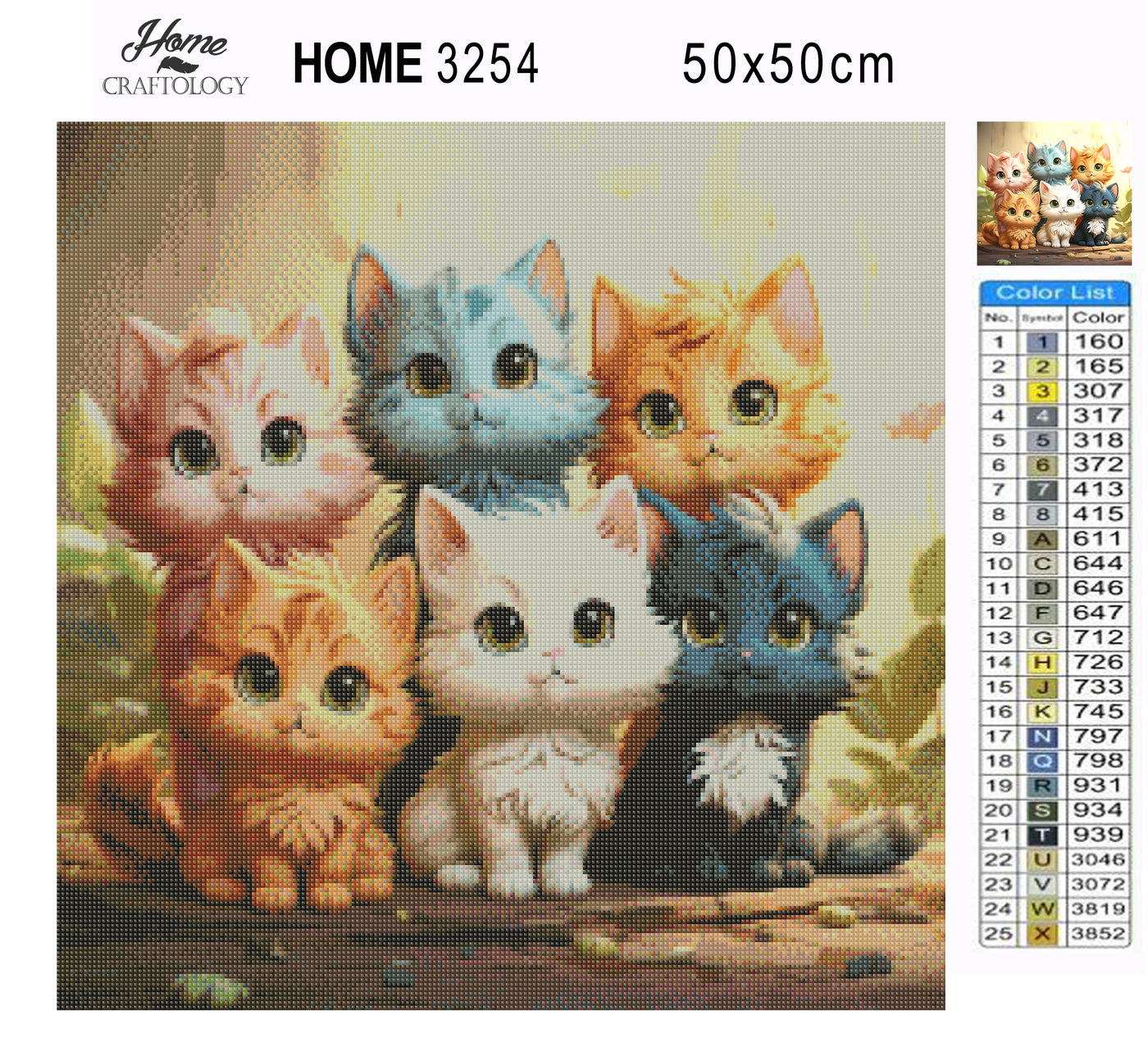 Cartoon Cats - Premium Diamond Painting Kit
