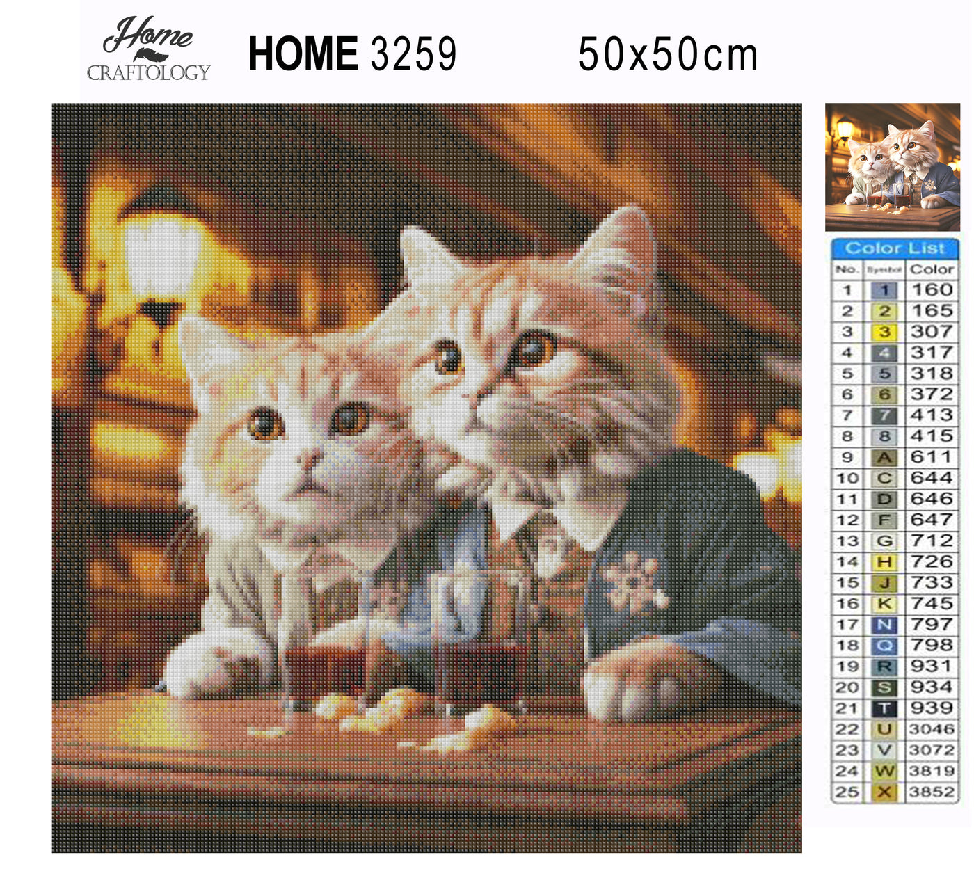 Cats on a Date - Premium Diamond Painting Kit