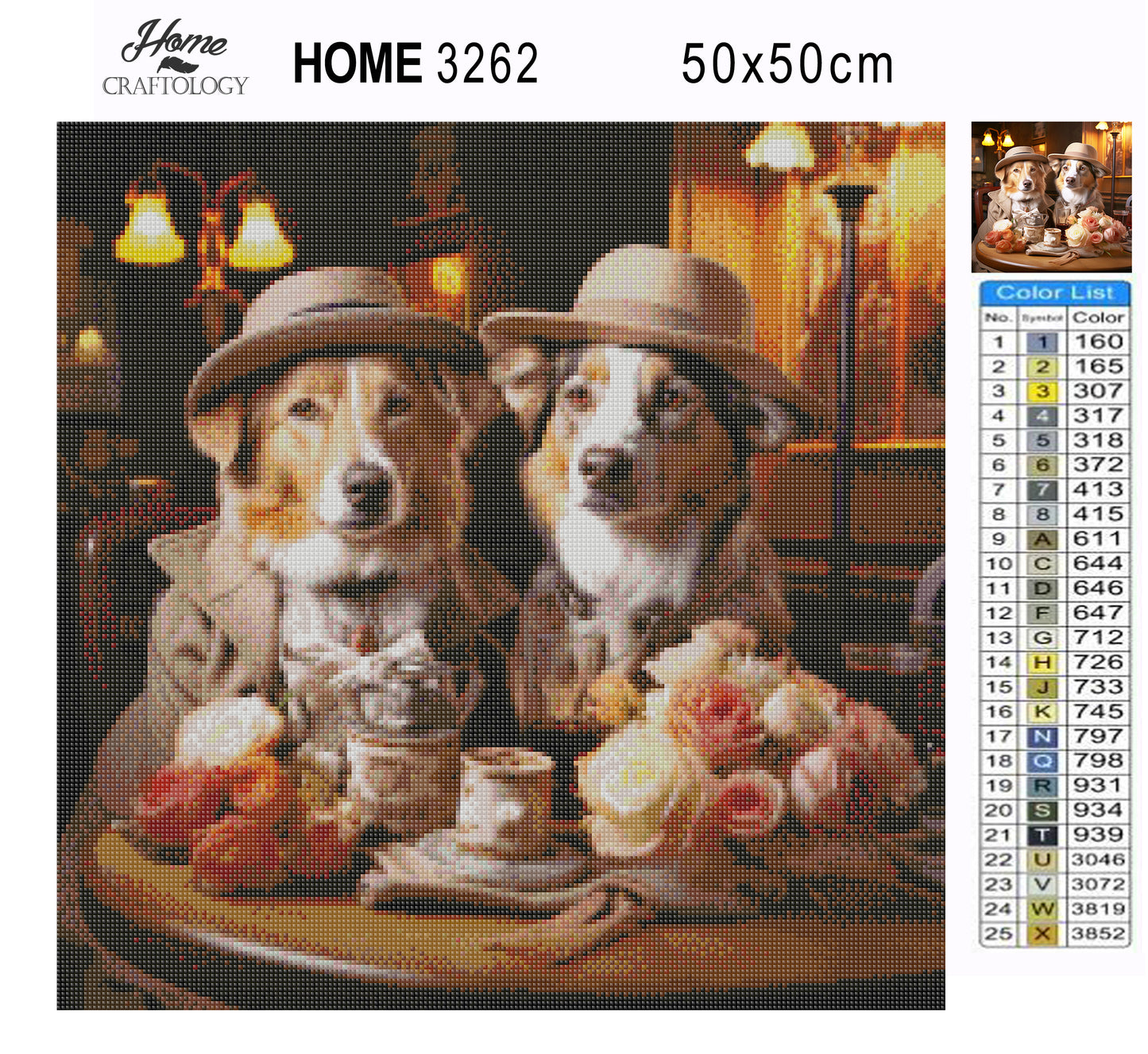 Dogs on a Date - Exclusive Premium Diamond Painting Kit