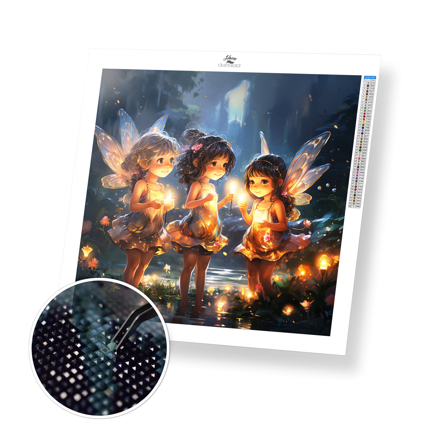 3 Cute Fairies - Premium Diamond Painting Kit