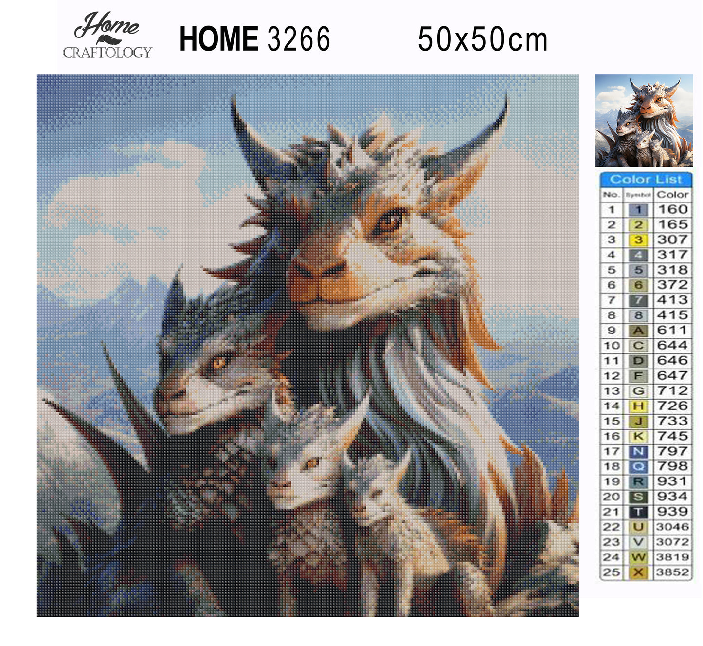 Dragon Family - Exclusive Premium Diamond Painting Kit