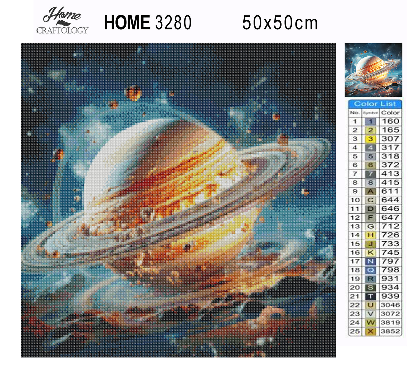 Planet Saturn - Premium Diamond Painting Kit