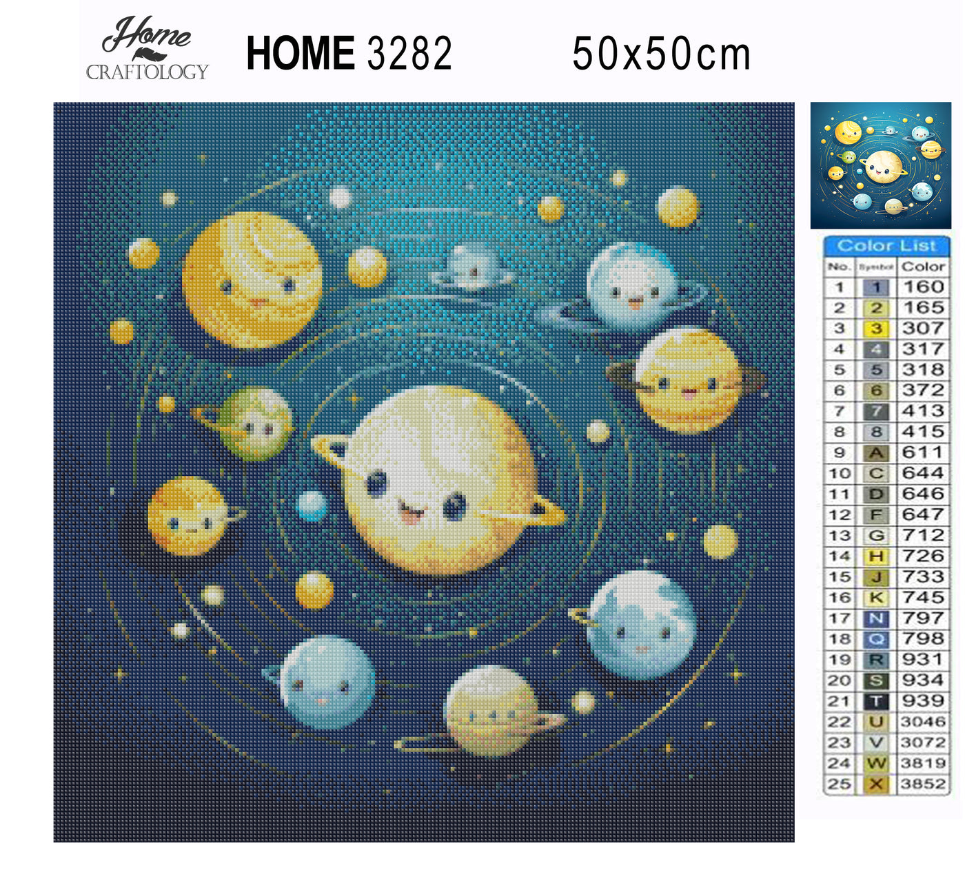Solar System for Kids - Premium Diamond Painting Kit